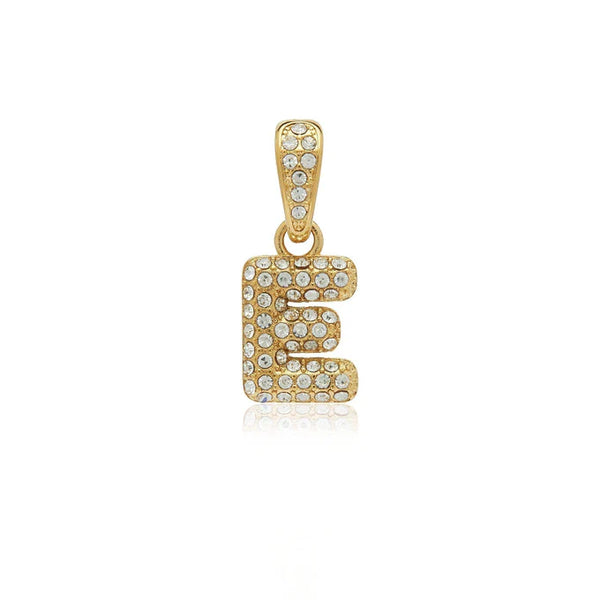 Bubble Initial Tennis Necklace (Gold)