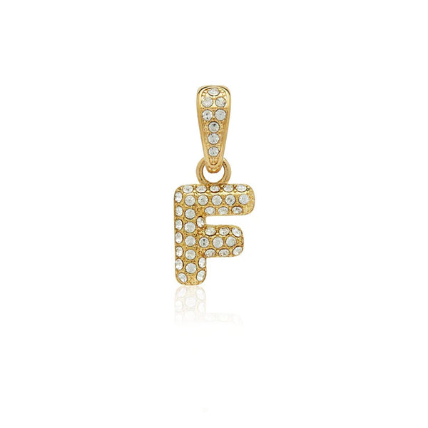 Bubble Initial Tennis Necklace (Gold)