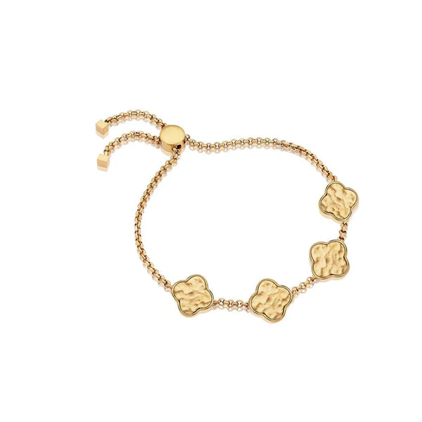 Clover Custom Name Bracelet (Gold)