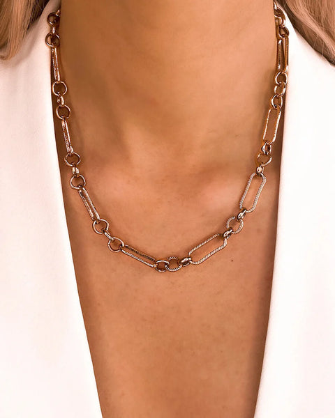 Figaro Chain Necklace (Rose Gold)