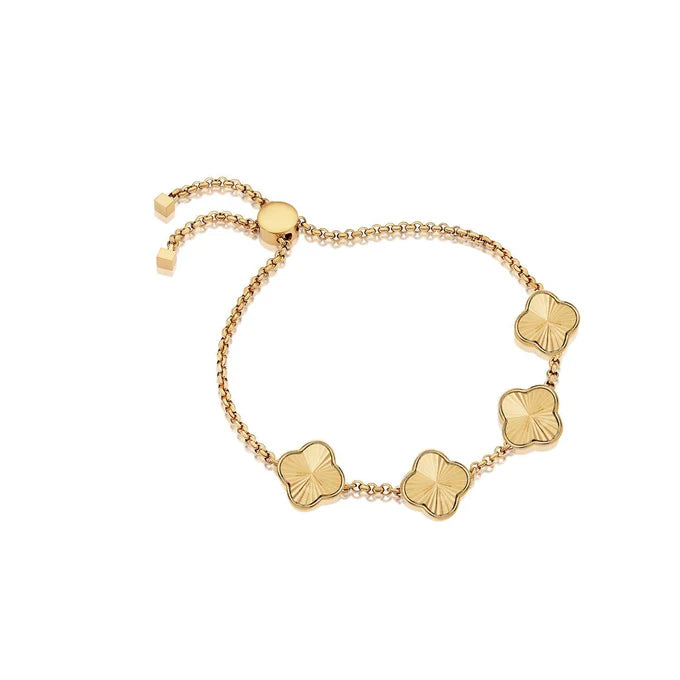 Clover Custom Name Bracelet (Gold)