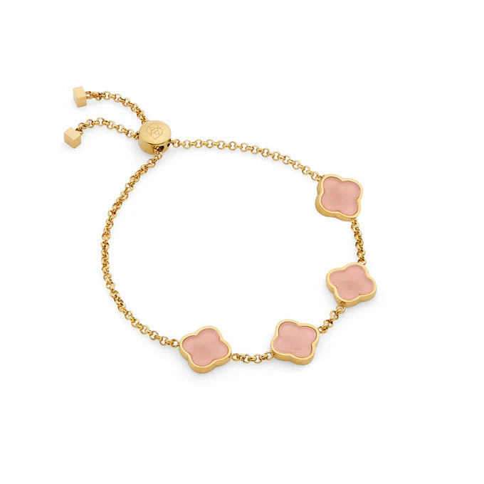 Clover Custom Name Bracelet (Gold)