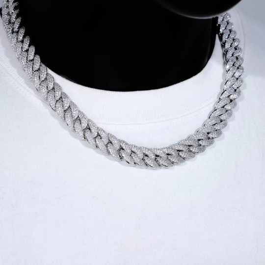 3-ROW BUBBLE ICED CUBAN CHAIN 14MM