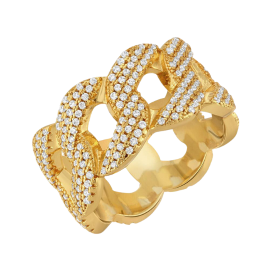 MENS DIAMOND CUBAN LINK RING (10MM)