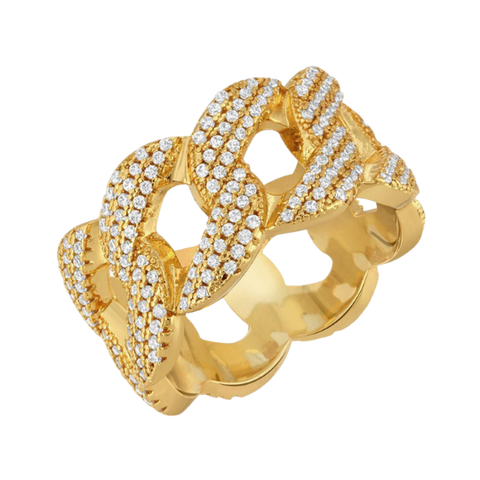 MENS DIAMOND CUBAN LINK RING (10MM)