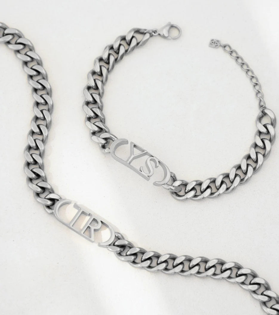 Chunky Initial Choker (Silver)