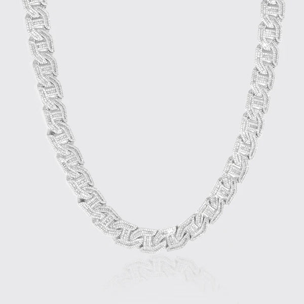 17MM G LINK CHAIN - WHITE GOLD