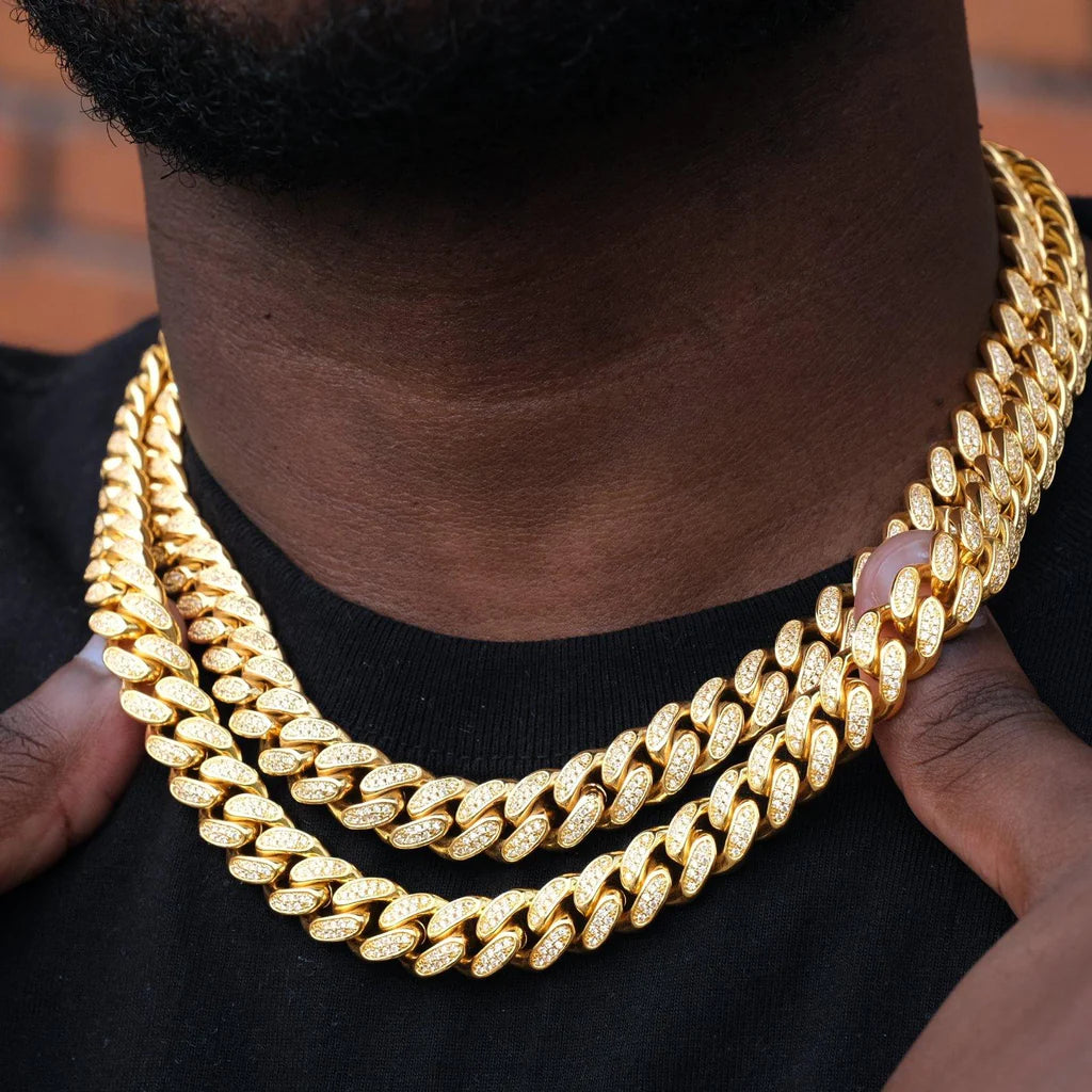 Fully Iced Out Cuban Link Chain 12mm