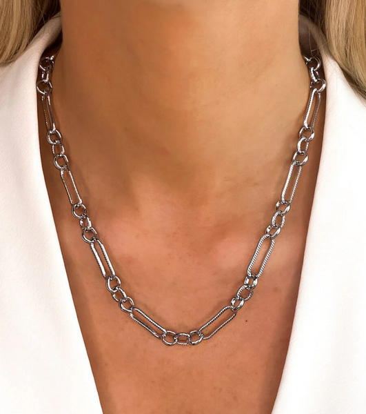 Figaro Chain Necklace (Silver)