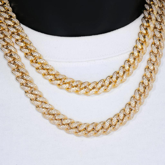 Fully Iced Out Cuban Link Chain 12mm