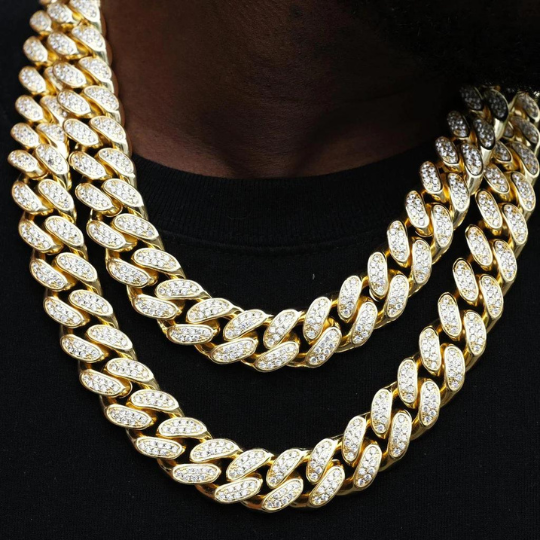 BOX CLASP ICED CUBAN LINK CHAIN 19MM