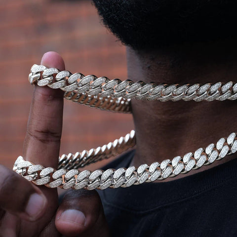 Fully Iced Out Cuban Link Chain 12mm