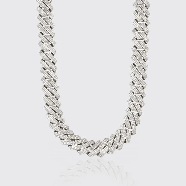 20MM MONACO CHAIN - WHITE GOLD