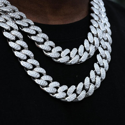 BOX CLASP ICED CUBAN LINK CHAIN 19MM