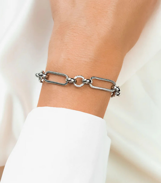 Figaro Chain Bracelet (Silver)