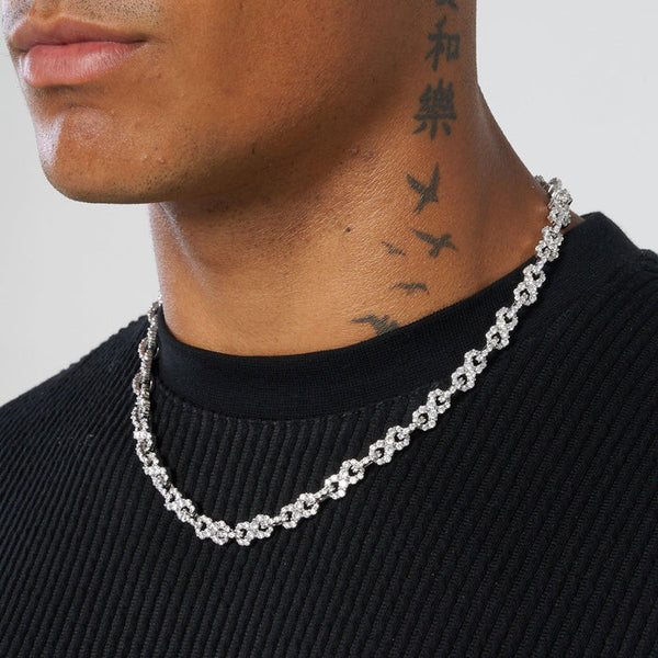 8MM ICED INFINITY CHAIN - WHITE GOLD