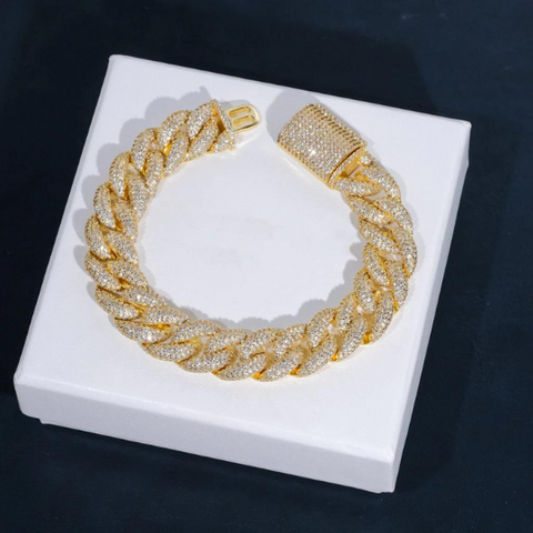 15MM 5-ROW ICED CUBAN BRACELET