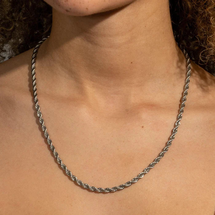 4MM ROPE CHAIN - WHITE GOLD