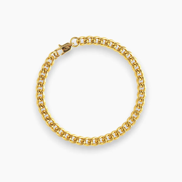 5MM CUBAN LINK BRACELET - GOLD