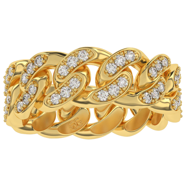 DIAMOND CUBAN LINK RING 6MM