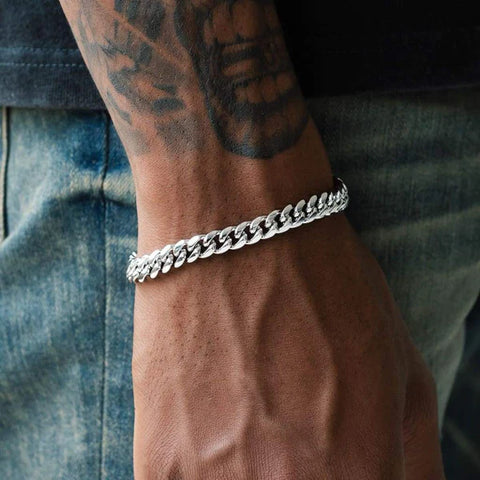 8mm Miami Cuban Bracelet White Gold