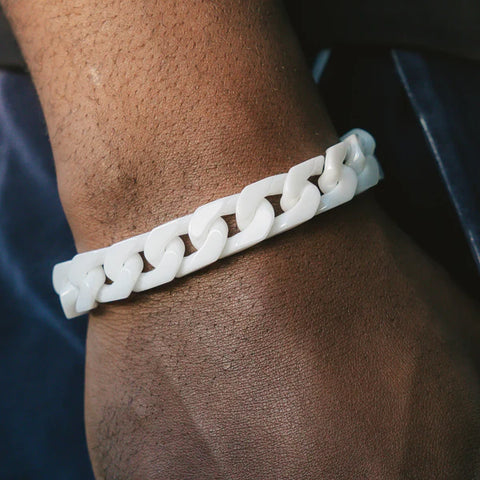 White Marble Cuban Bracelet