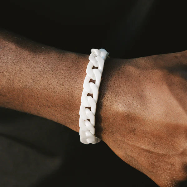 White Marble Cuban Bracelet