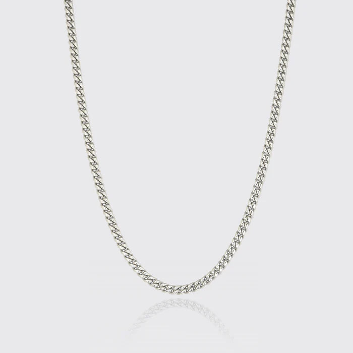 6MM CUBAN CHAIN - WHITE GOLD