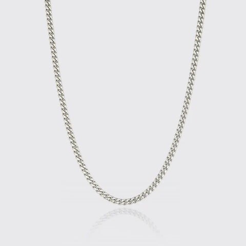 6MM CUBAN CHAIN - WHITE GOLD