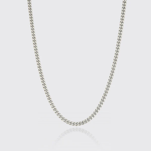 6MM CUBAN CHAIN - WHITE GOLD