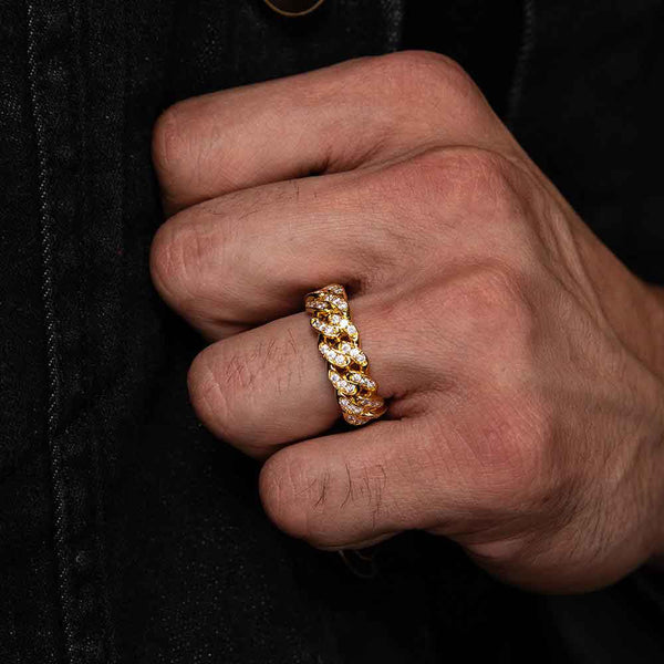 DIAMOND CUBAN LINK RING 6MM