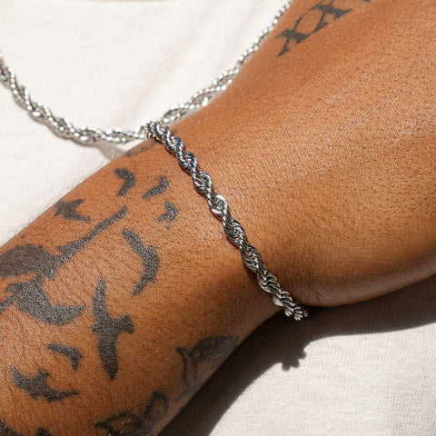 6MM ROPE BRACELET - WHITE GOLD