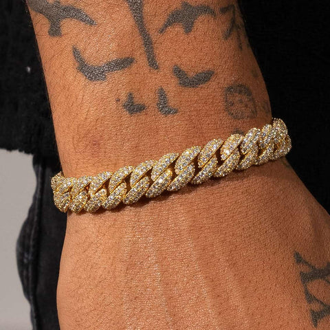 8MM ICED CUBAN LINK BRACELET - GOLD