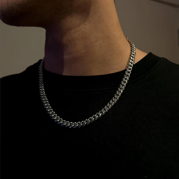 8MM CUBAN LINK CHAIN - SILVER