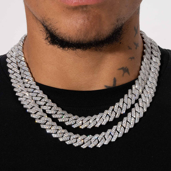 14MM MONACO CHAIN + BRACELET - WHITE GOLD