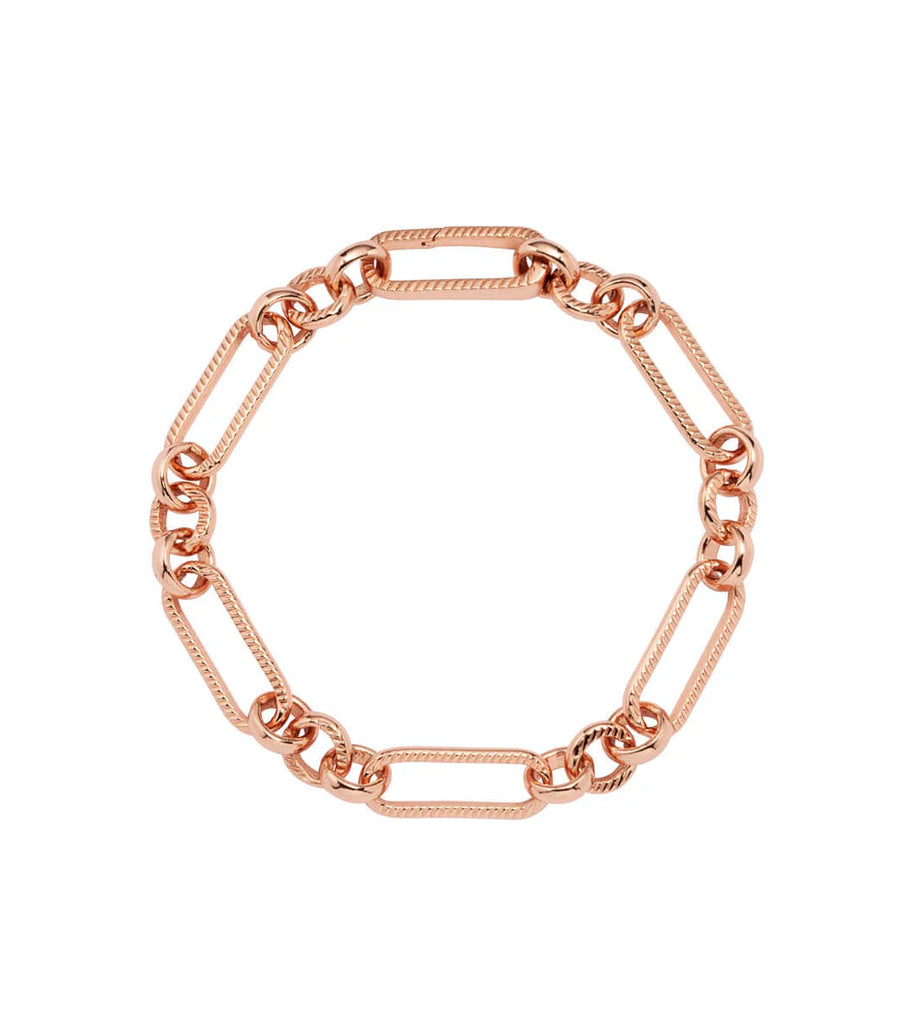 Figaro Chain Bracelet (Rose Gold)