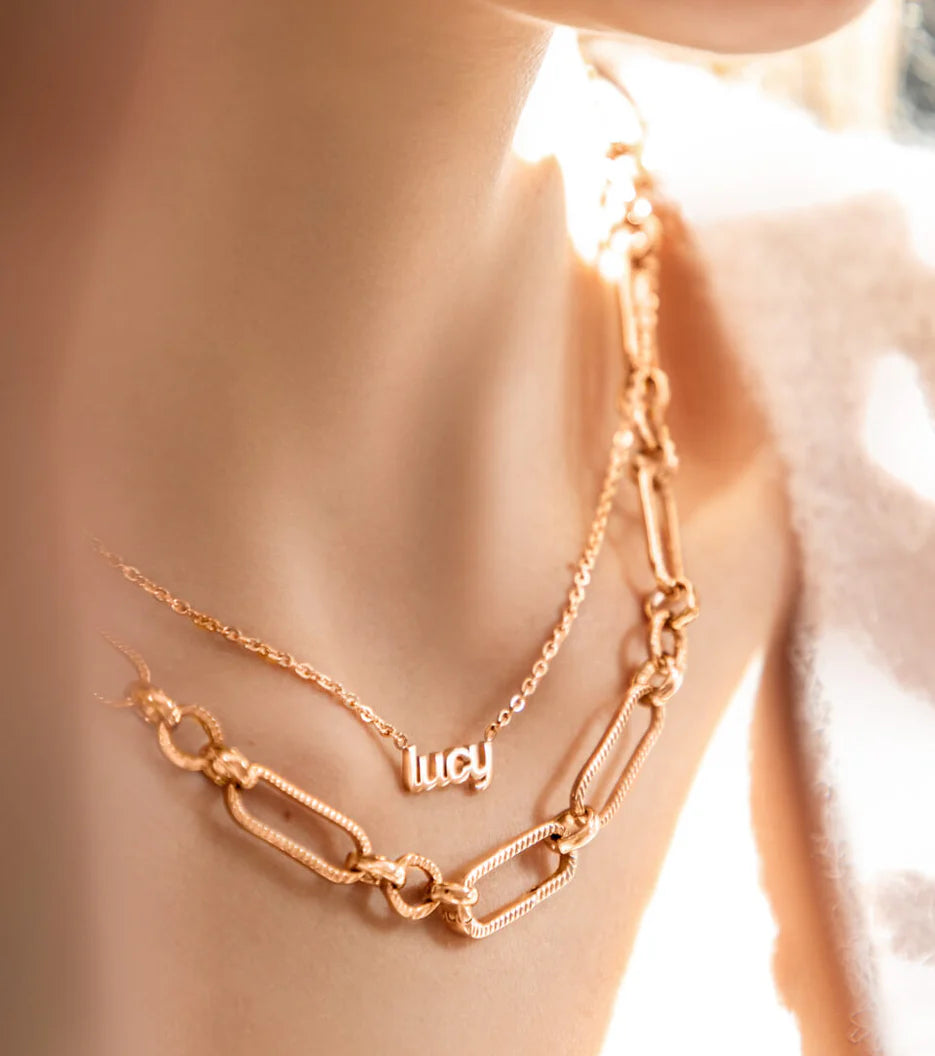 Figaro Chain Necklace (Rose Gold)