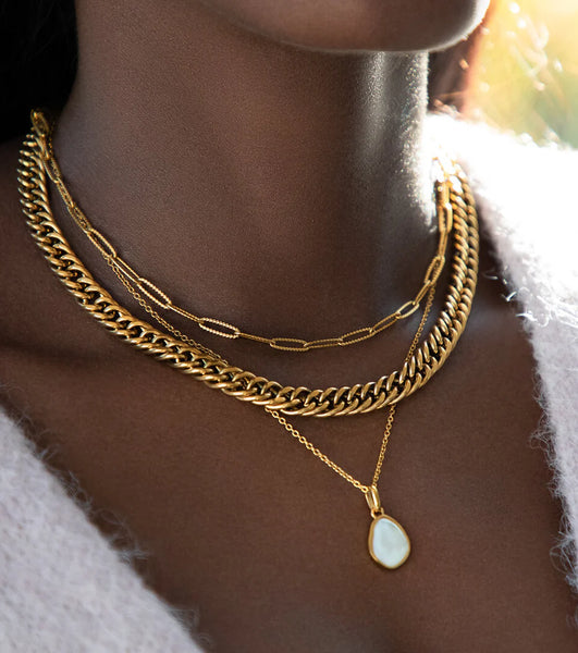 Paperclip Chain Necklace (Gold)