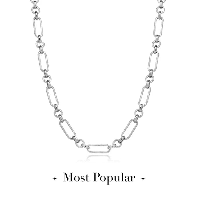 Figaro Chain Necklace (Silver)