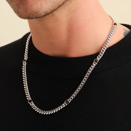 Cuban Link Onyx Inset Chain