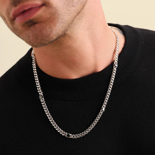 Cuban Link Onyx Inset Chain