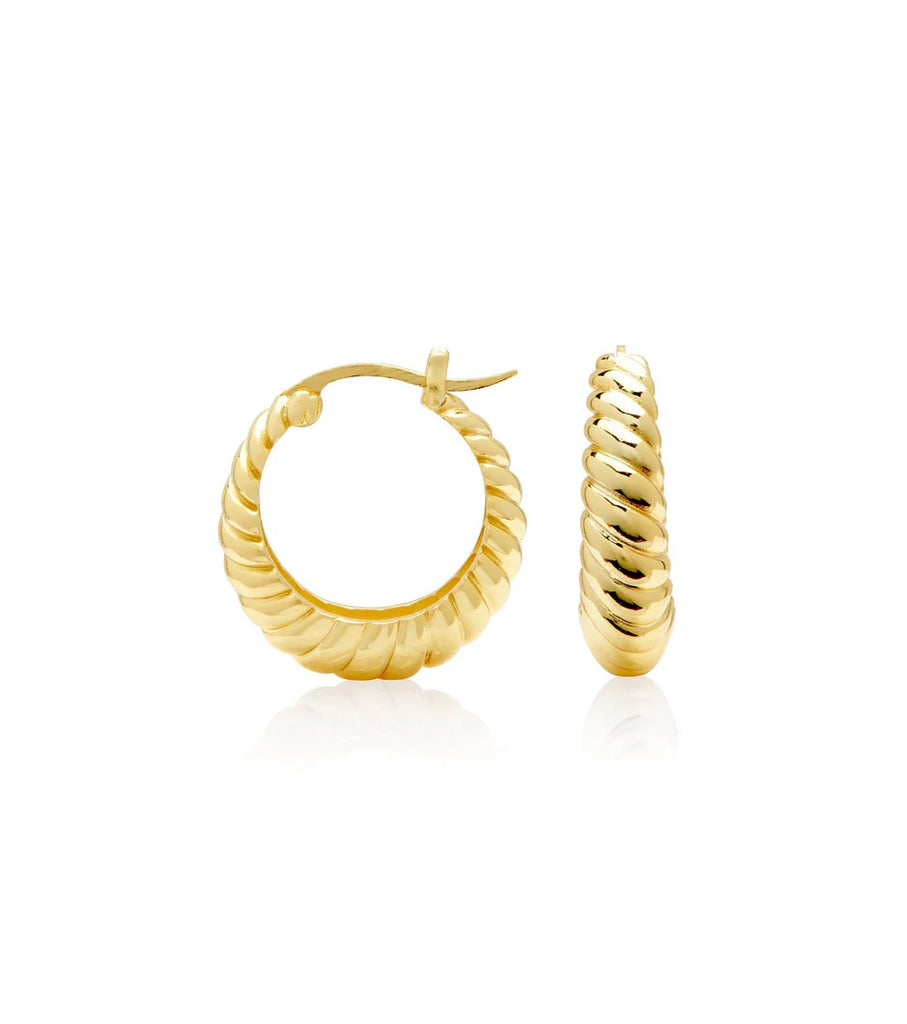 Chunky Croissant Hoop Earrings (Gold)