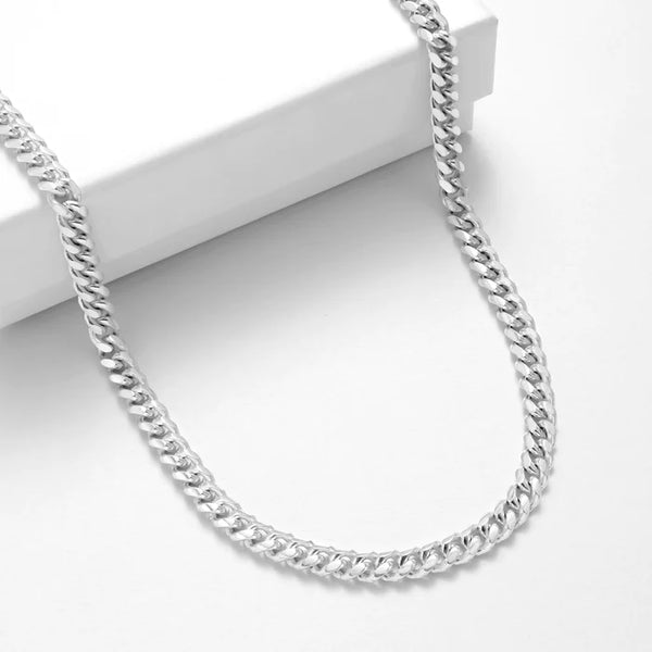 CUBAN LINK CHAIN + BRACELET SET WHITE GOLD | 5MM