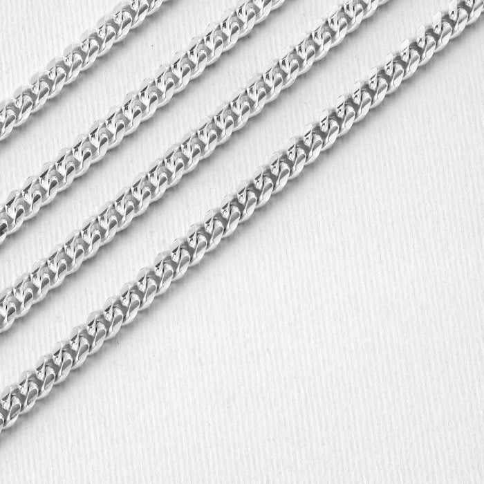 CUBAN LINK CHAIN + BRACELET SET WHITE GOLD | 5MM