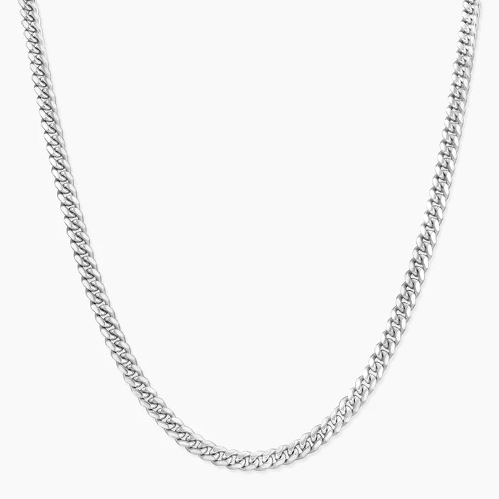 CUBAN LINK CHAIN + BRACELET SET WHITE GOLD | 5MM