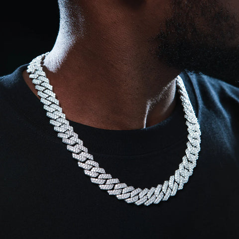 ICED PRONG CUBAN CHAIN 14MM