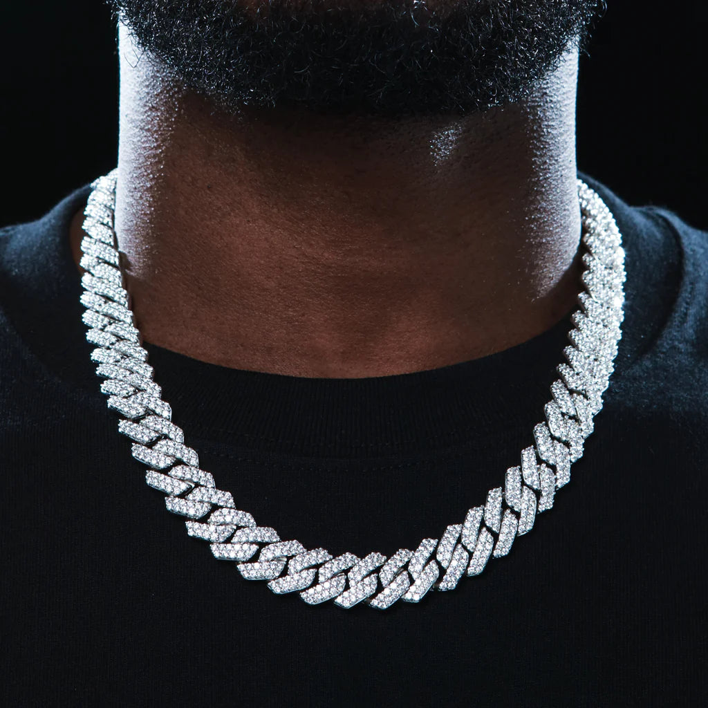 ICED PRONG CUBAN CHAIN 14MM