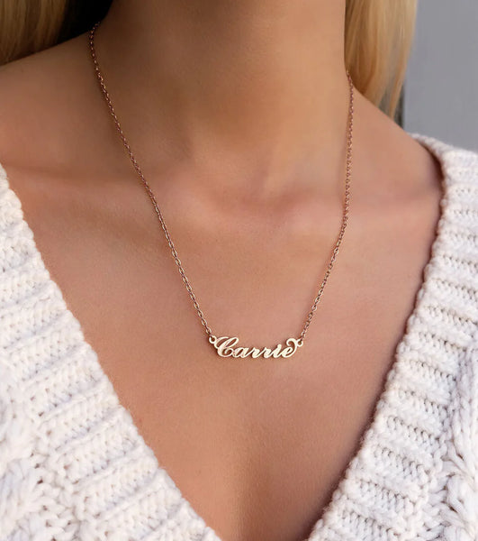 Carrie Name Necklace (Rose Gold)