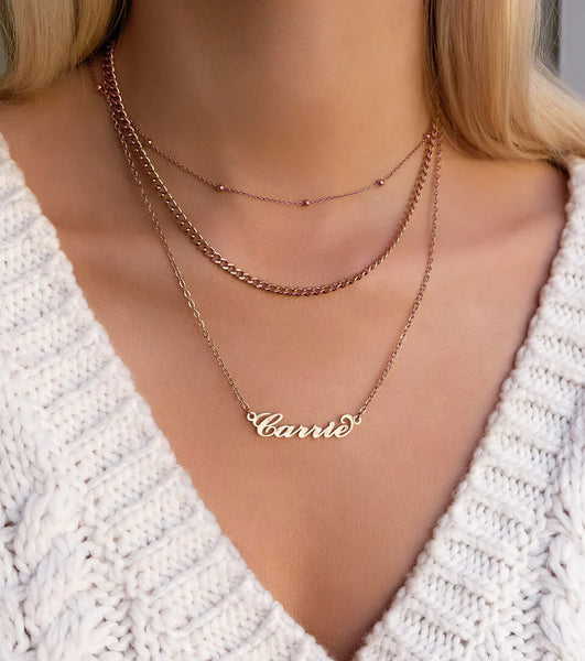 Carrie Name Necklace (Rose Gold)