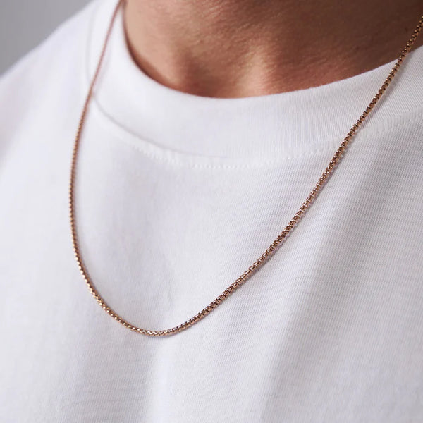 ROUND BOX CHAIN (ROSE GOLD) 2MM